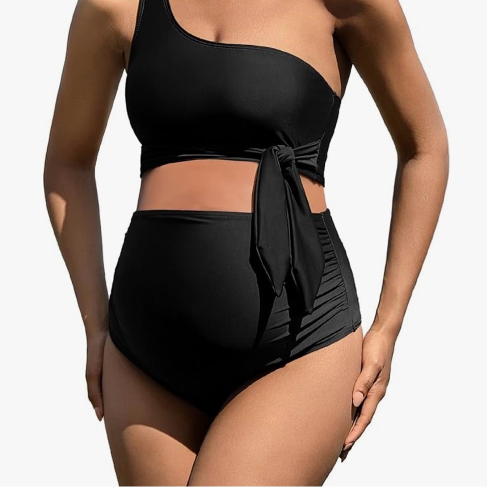 New Unused - Bhome Maternity brand - Black High-Waisted Bikini Bottom